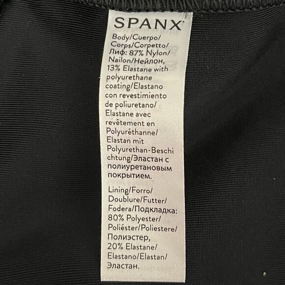 Spanx Leggings Womens 1X Plus Black Faux Leather Pants Hi Waist Skinny Shapewear - Picture 9 of 13